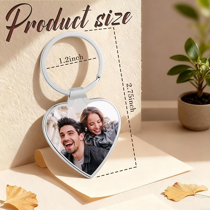 RSQGT Personalized Custom Keychain with Picture - Double Sided Engraving Photo Text Customized Key Chains for Men Boyfriend