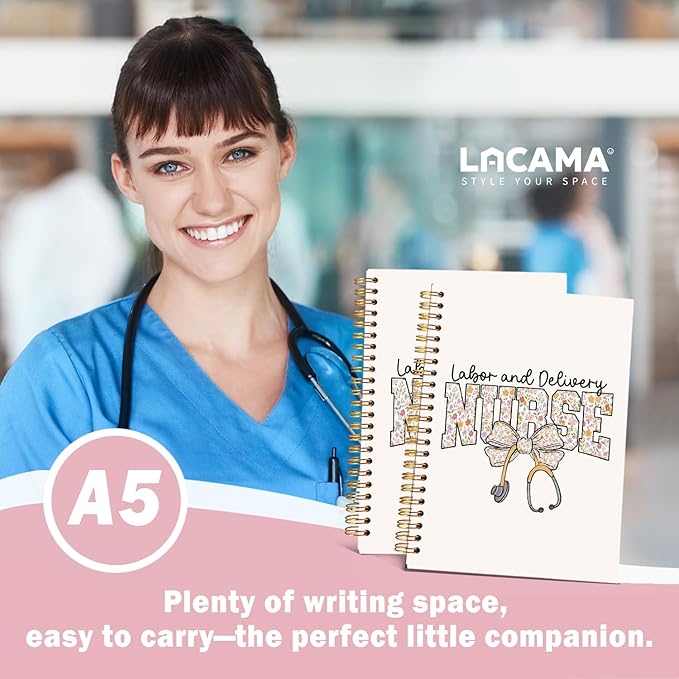 Lacama Nurse Gifts for Women, Nurse Notebook Journal, Nursing School Essentials, Nurse Appreciation Gifts, Nurses Week Gifts, Stethoscope Bow Spiral Notebook, Office School Supplies