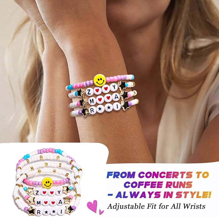 AICase for Korea-Pop Merch Gifts Toys Cosplay Birthday Decorations Bracelets Outfit Costume 6 Pcs Stackable Stretch Beaded Bracelets Merchandise Jewelry Gifts for Fans Women Christmas Stocking