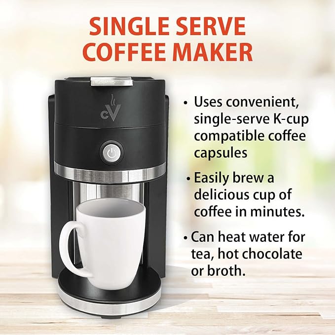 Café Valet Barista Single Serve Coffee Maker, Compatible with K-Cup Coffee Pods, Compact Design