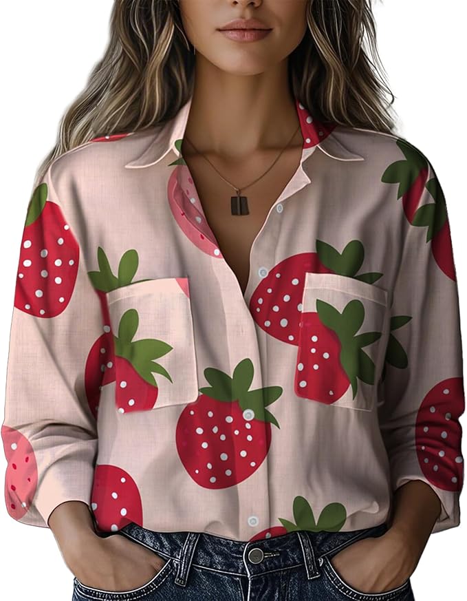 Boho Shirts for Women Vintage Graphic Casual Lightweight Long Sleeve Dressy Gauze V Neck Oversized Beach Top