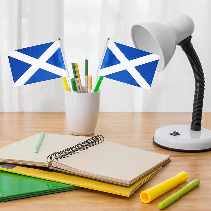 Scotland Flag Small Scottish Flag 12 Pack Mini Hand Held Scottish Flags on Sticks for Party Parades Sports Events Patriotic Holiday Decorations