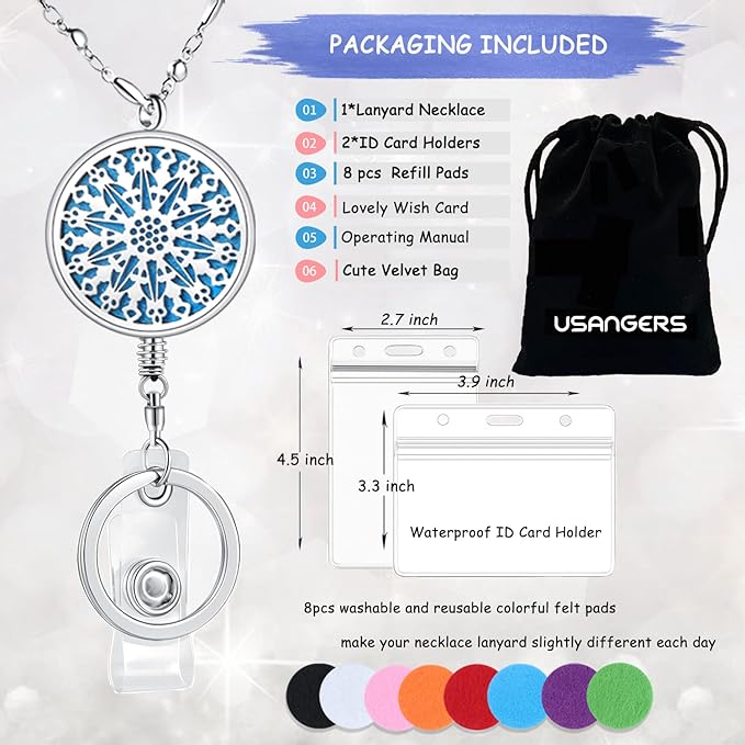 Retractable Lanyards for ID Badges Keys Teacher Lanyard Nurse Badge Reels Office Work Jewelry Diffuser Silver Chain Long Keychain Necklace ID Badge Holder with Lanyard Women Student Sparkle