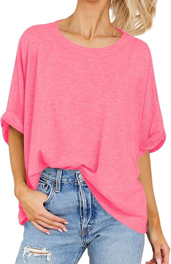 Women Oversized T-Shirt Summer Casual Short Sleeve Loose Tee Tops