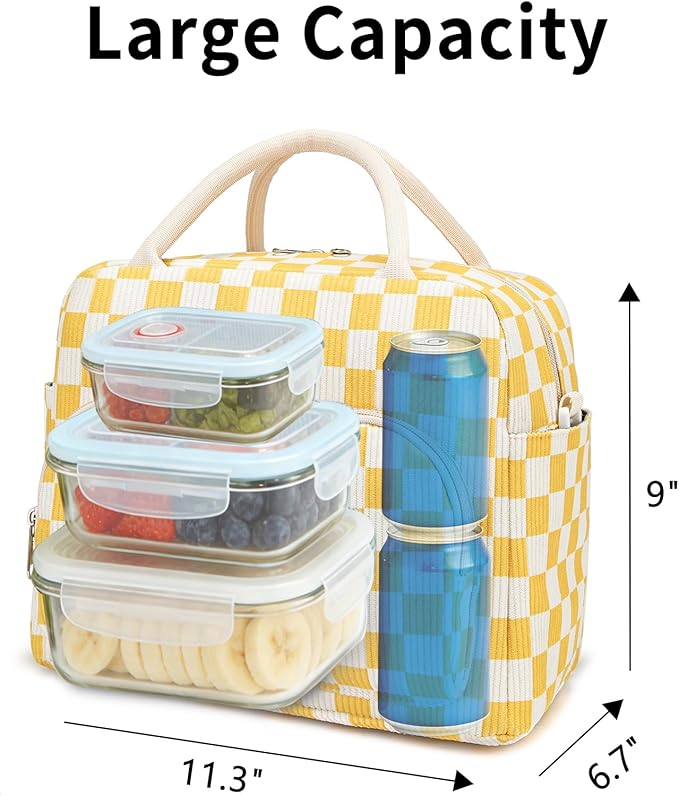 Lunch Box for Women Insulated Lunch Bag Women Adult Cute Lunch Bags Reusable Lunchbox Cooler Tote Bag for Work Picnic