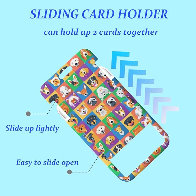 ID Badge Holder with Lanyard Fashionable ID Card Holders with Retractable Lanyards Soft Fiber Metal Clip Sturdy Buckle for Key Wallet Work Nurse Teacher Cute Fun Dog