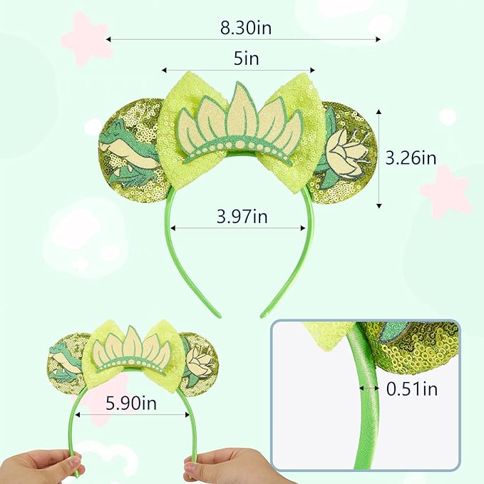HAMUTH Mouse Ears Headband,Princess Headbands for Women Girls Boys,Princess Decorations for Party Trip Parks Cosplay Costume Accessories