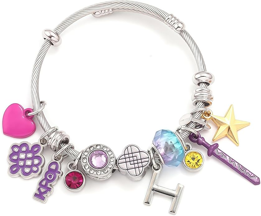 BEMKWG KPop Jewelry Bracelet K Pop Merch Charms Braclet Stuff Items Matching Accessories Demon Hunters Bangle, Gift for Women, Korea for Fans