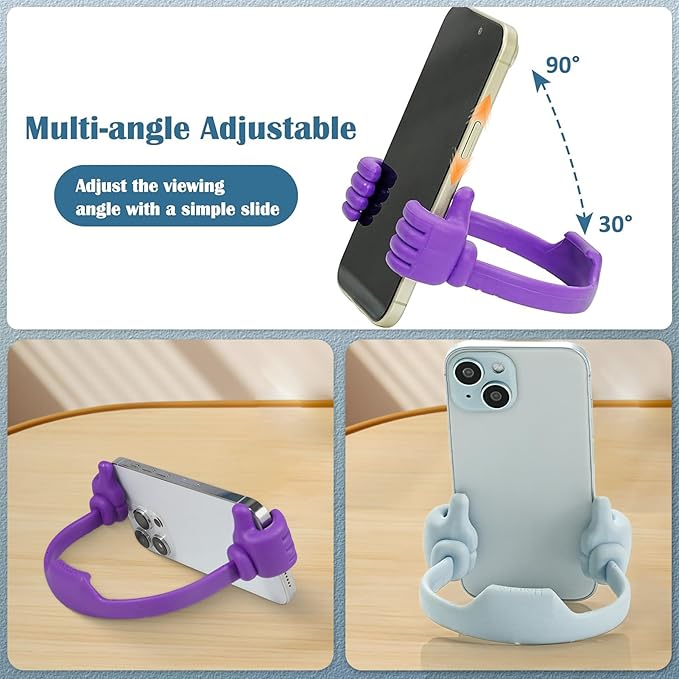 Honsky Cell Phone Stand Holder, Thumbs Up Lazy Phone Stand, Universal Adjustable Flexible, Cute Perfect Stocking Stuffers Gifts for Teen Girls, Compatible with Cell Phones & Tablets,Flag Blue