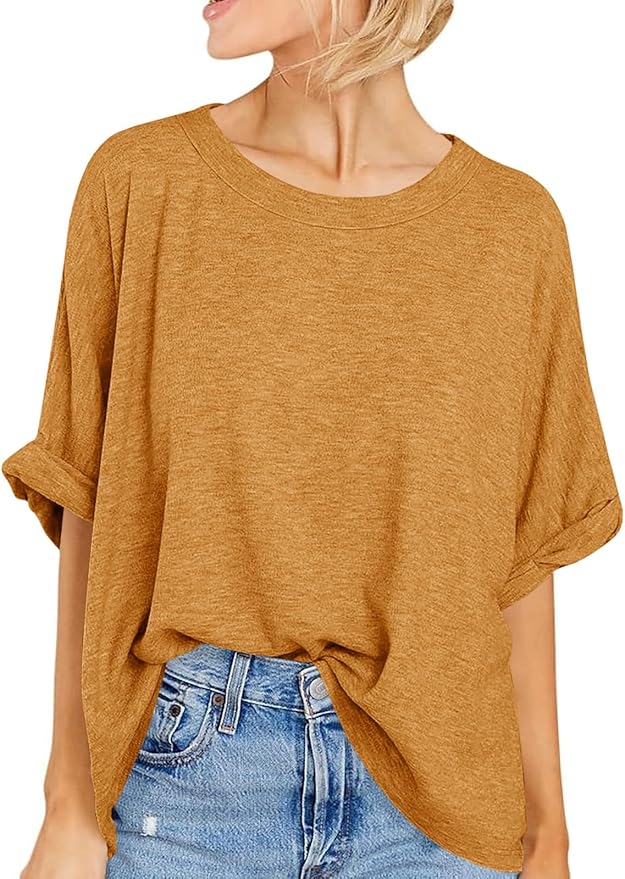 Women Oversized T-Shirt Summer Casual Short Sleeve Loose Tee Tops