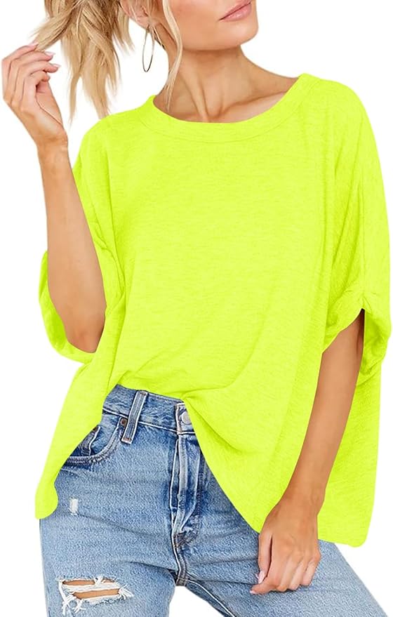 Women Oversized T-Shirt Summer Casual Short Sleeve Loose Tee Tops