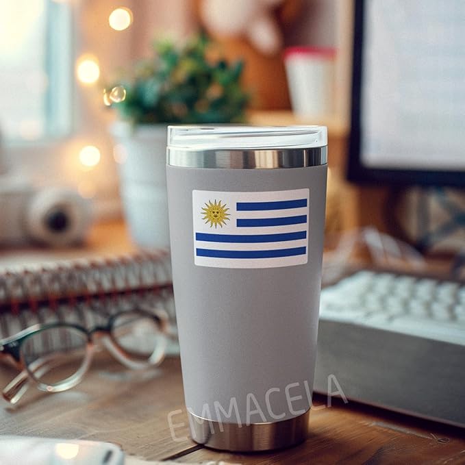 (3PCS) Uruquay Flag stickers, Countries Flag Stickers - Waterproof Vinyl Decals For Laptops, Tumblers, Water Bottles, Books, Scrapbooks, Size 3 x 2 Inch