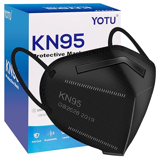 KN95 Face Masks 60 Pcs,5 Layers Cup Dust Mask,Filter Efficiency 95%, Suitable for Home Work Restaurants