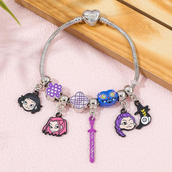 BEMKWG KPop Jewelry Bracelet K Pop Merch Charms Braclet Stuff Items Matching Accessories Demon Hunters Bangle, Gift for Women, Korea for Fans