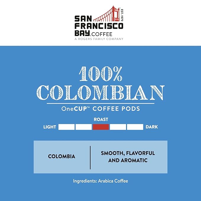 San Francisco Bay Compostable Coffee Pods - 100% Colombian (36 Ct) K Cup Compatible including Keurig 2.0, Medium Roast