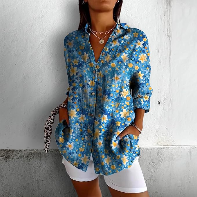 Fashion Summer Shirts Oversized V Neck Basic Vintage Floral Graphic Dressy Button Down Stylish Hawaiian Holiday Outfits