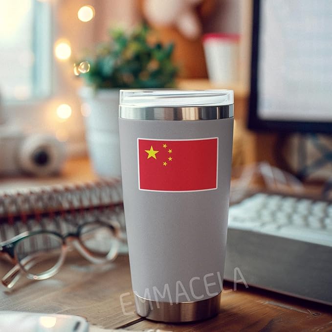 (3PCS) China Flag stickers, Countries Flag Stickers - Waterproof Vinyl Decals For Laptops, Tumblers, Water Bottles, Books, Scrapbooks, Size 3 x 2 Inch