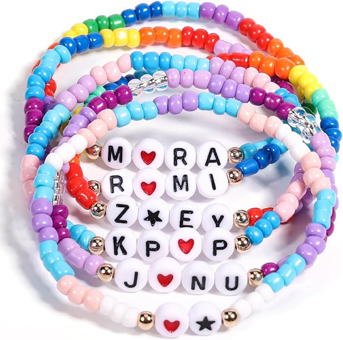 AICase for Korea-Pop Merch Gifts Toys Cosplay Birthday Decorations Bracelets Outfit Costume 6 Pcs Stackable Stretch Beaded Bracelets Merchandise Jewelry Gifts for Fans Women Christmas Stocking