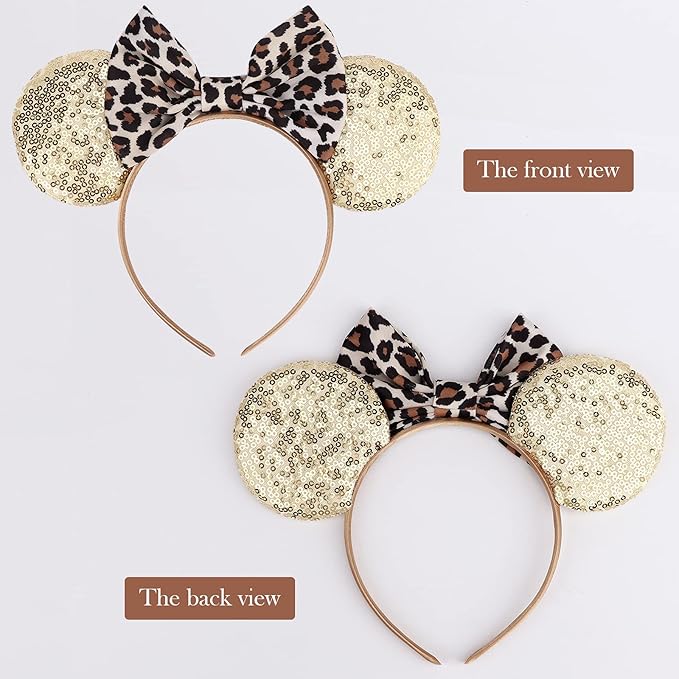 DRESHOW Mouse Ears Bow Headbands Glitter Party Decoration Cosplay Costume for Women