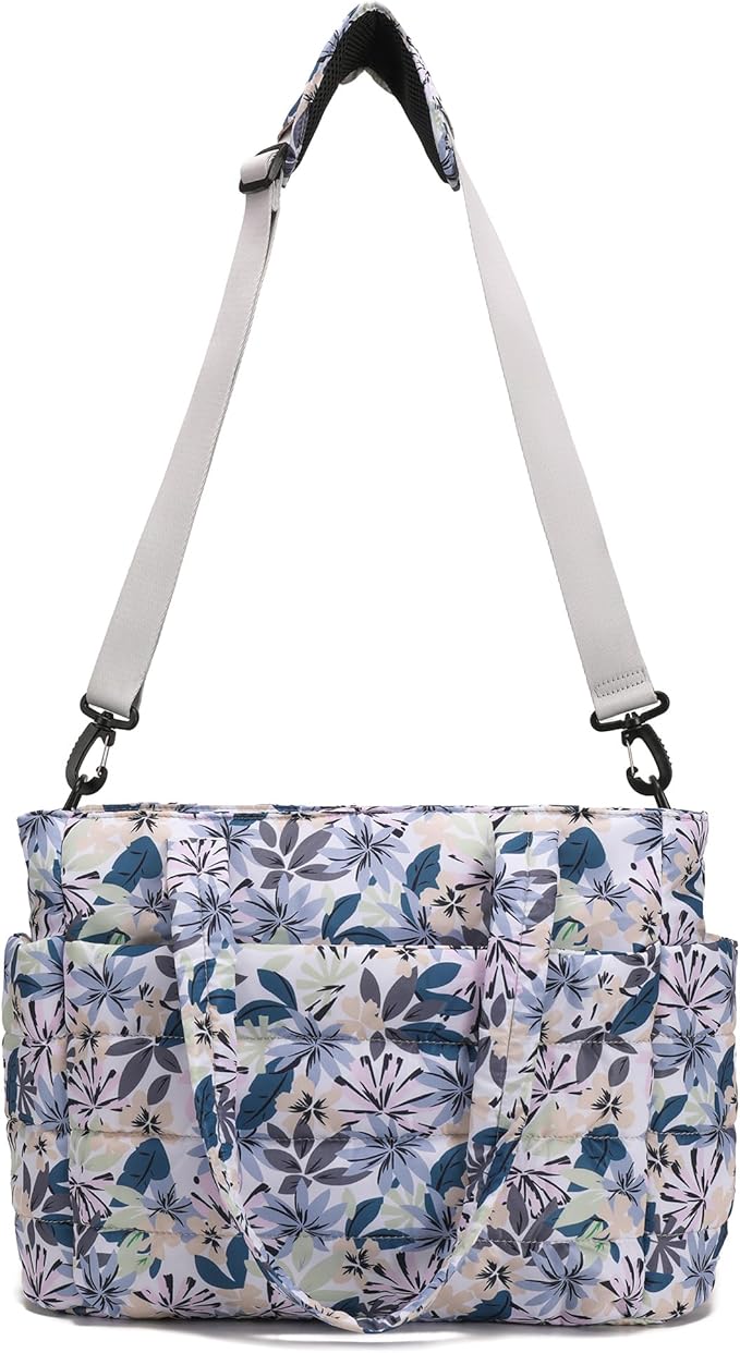 AOCINA Puffer Tote Bag for Women Quilted Work Bag Nurse Bags Women's Shoulder Handbags for Travel Gym Gifts Laptop Purse