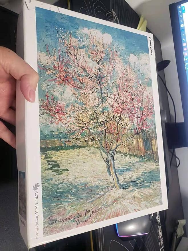 Funnybox- The Pink Peach Tree by Vincent Willem Wooden Jigsaw Puzzle 1000 Pieces for Teens and Family