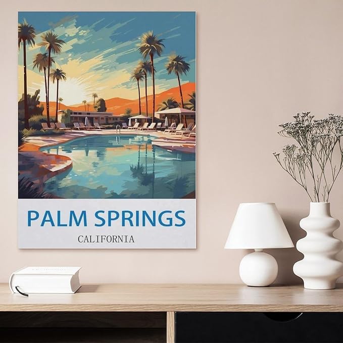 Jigsaw Puzzle 1000 Piece，Palm Springs California，Adult Puzzle DIY Kit Paper Puzzle Modern Home Decor Unique Gift（50x70cm）-CJ87