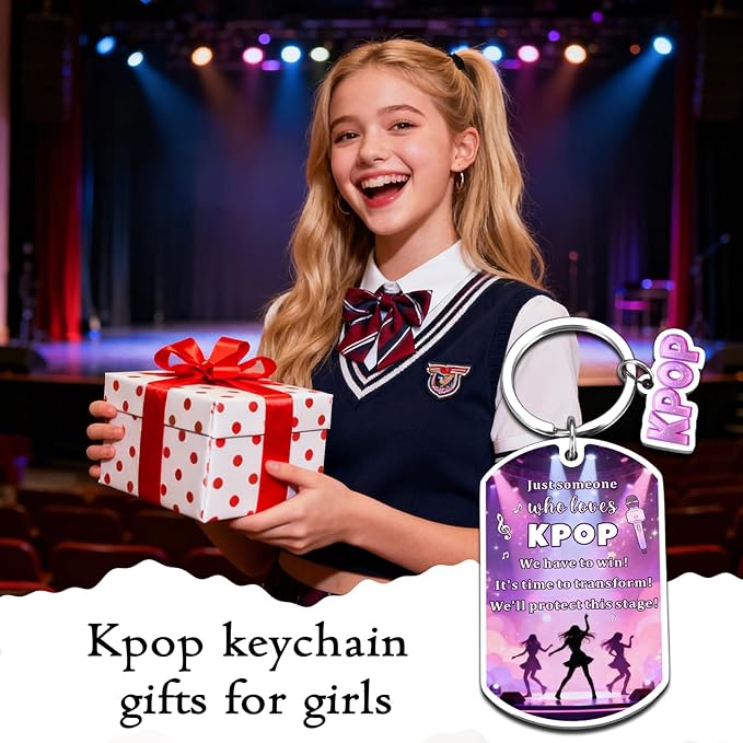 Kpop Keychain Kpop Gifts for Girls K-Pop Merch K-Pop Accessories for Girl Valentines Day Birthday Gifts for Daughter Music Lovers Korean Music Fan Stuff Stocking Stuffer School Supplies for Teen Girls