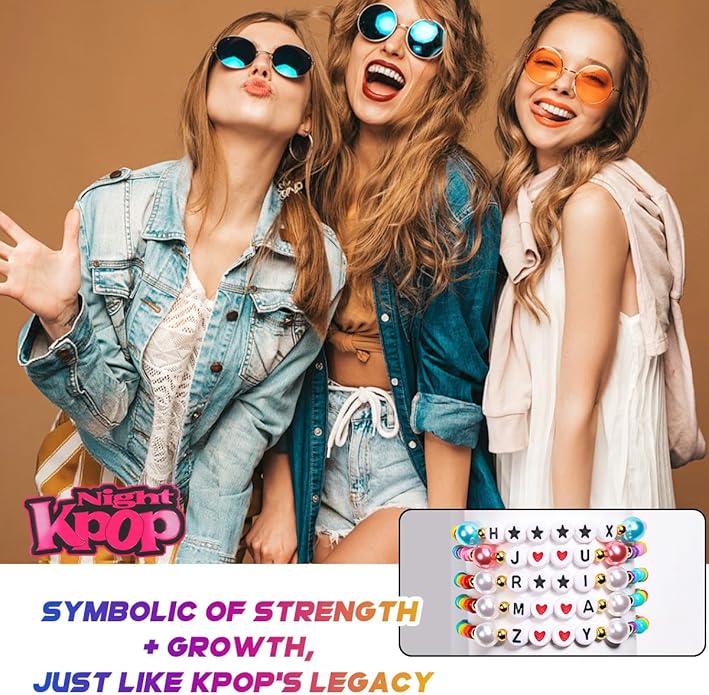 AICase for Korea-Pop Merch Toys Gifts Doll Cosplay Outfit Costume 5 Pcs Stackable Stretch Friendship Beaded K_Pop Bracelets Merchandise Jewelry Gifts for Fans Women Christmas Stocking