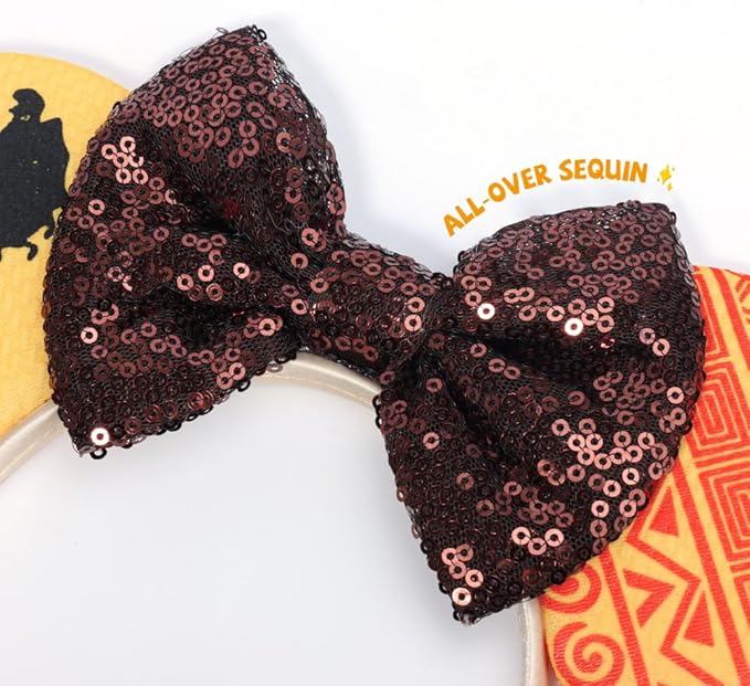 ETLUK Mouse Ears Headband, Animal Mouse Ears with Sequin Bow for Women Girls, Parks Ears for Cosplay Accessories Party (Lion)