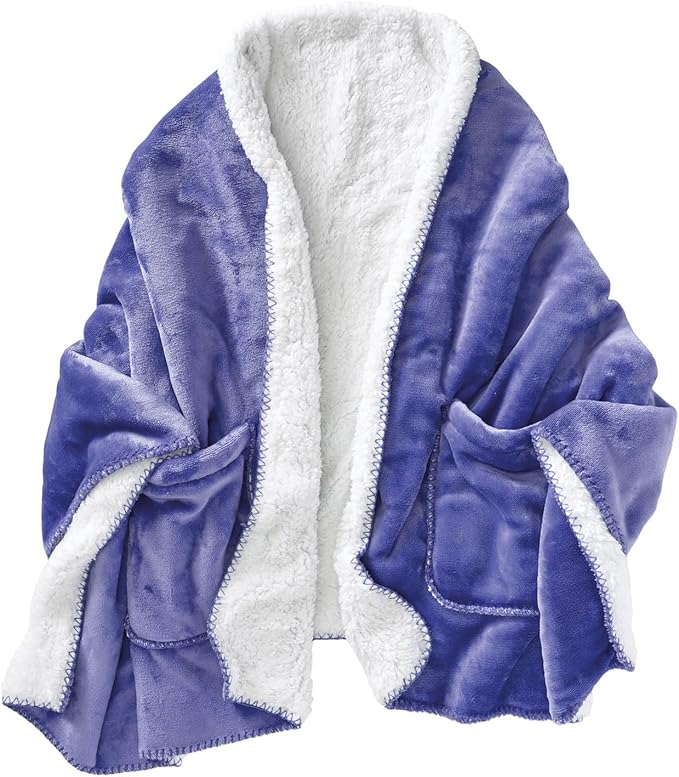 SIGNALS Womens Wearable Throw Blanket Poncho, Blanket Shawl With Pockets