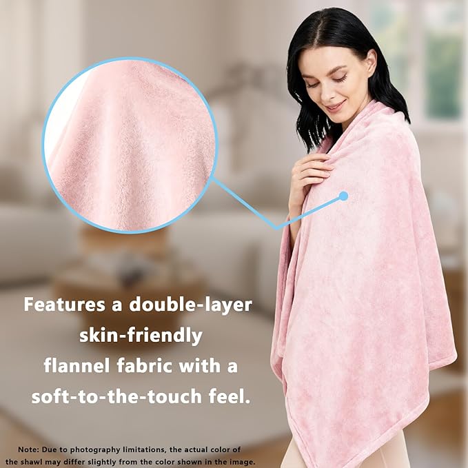 Women's Double Flannel Poncho - Snuggle Cape, Soft Warm Winter Wrap | Unisex Winter Wear for Home, Office, School