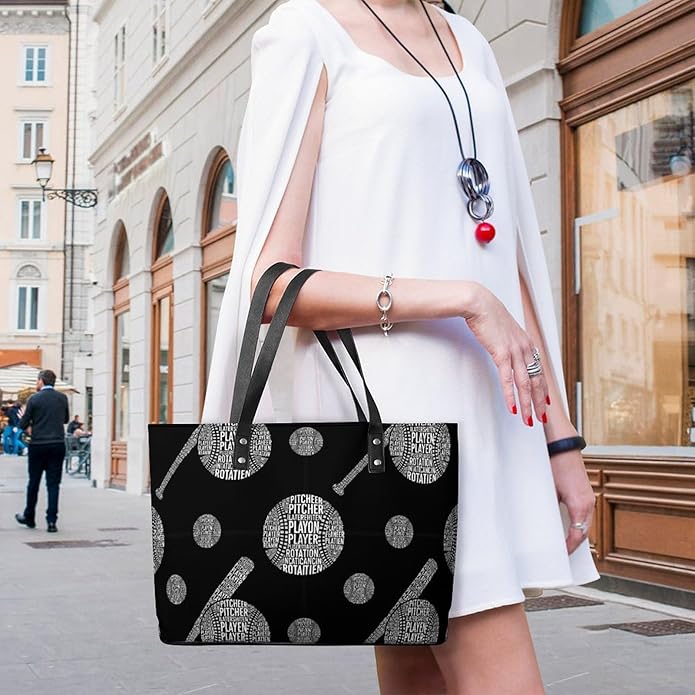 Fashion Leather Tote Bag Travel Work Daily Essentials Handbag Unisex Handbag