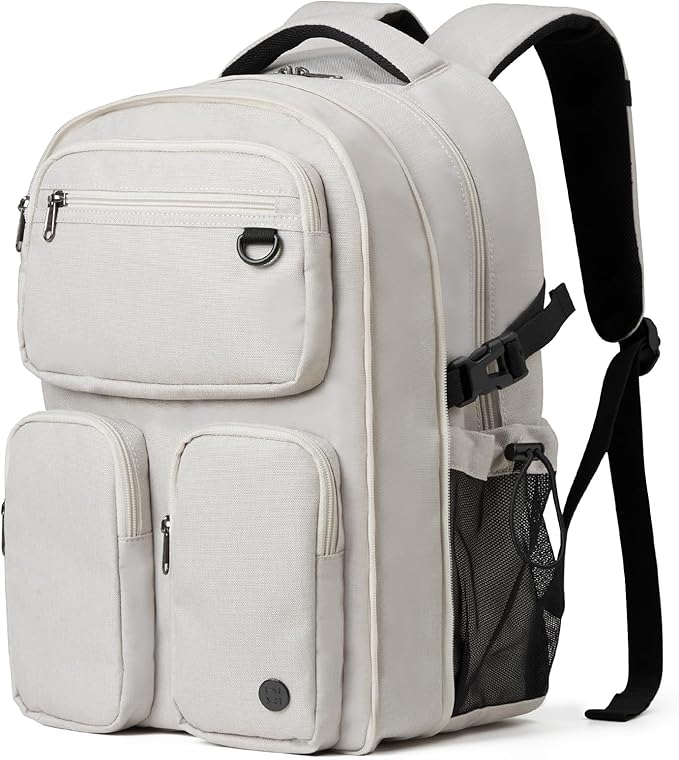 mixi Large Capacity Travel Laptop Backpack, Lightweight Durable College Bookbag Men Woman 15.6" Computer Bag, Water Resistant Outdoor Hiking Backpacks With Multifunction Pockets, 16 Inch Expandable