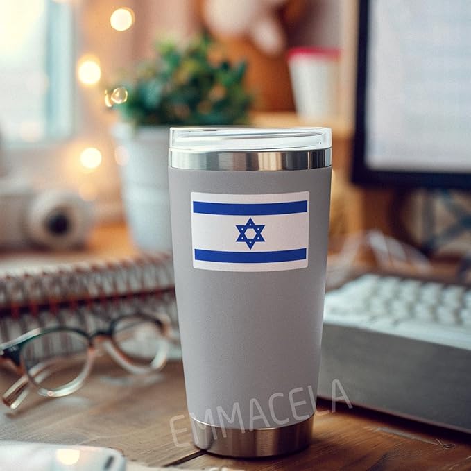 (3PCS) Israel Flag stickers, Countries Flag Stickers - Waterproof Vinyl Decals For Laptops, Tumblers, Water Bottles, Books, Scrapbooks, Size 3 x 2 Inch