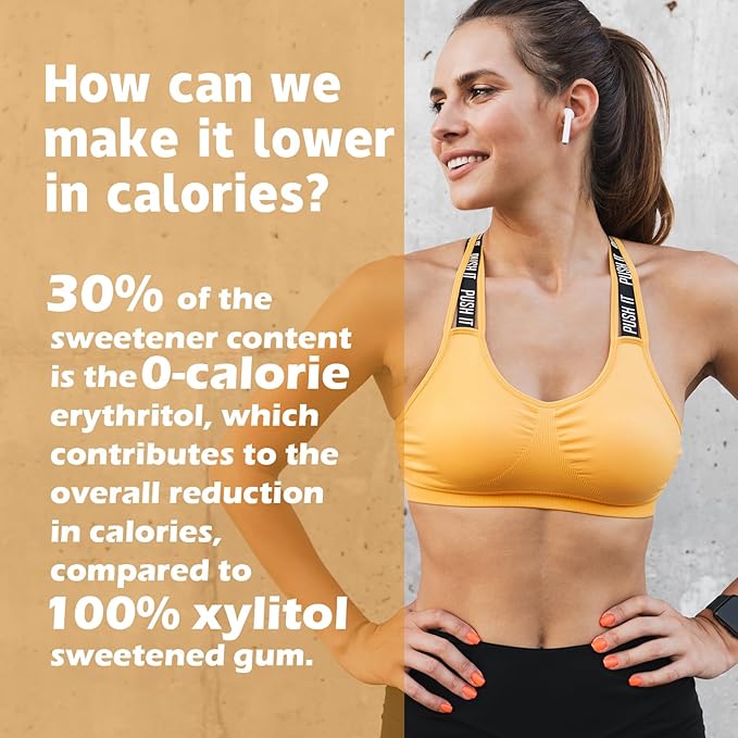 DC24 DAILY CARE Xylitol Chewing Gum with Erythritol, Aspartame Free & Sugar Free Gum for Dry Mouth, Low-Calorie, Sugarless, Fresh Fruit, 60 Pieces (Pack of 1)