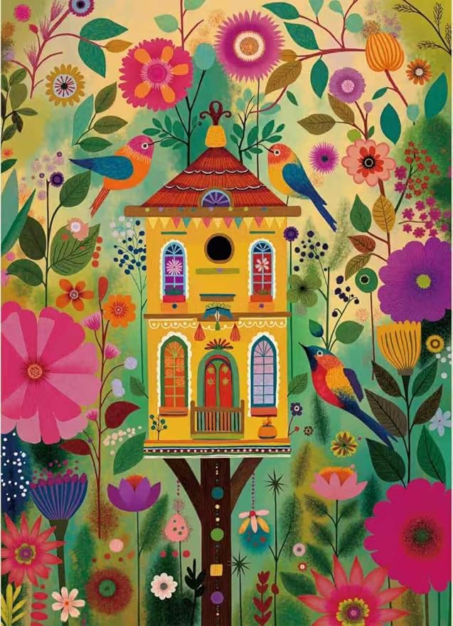 Naturelish Jigsaw Puzzle for Adults 1000 Pieces, Magical Forest Treehouse, Vibrant Colors Fantasy Whimsical Tree Art Puzzle, Challenging Game for Family Friends Gifts Home Decor, 20x27 Inches
