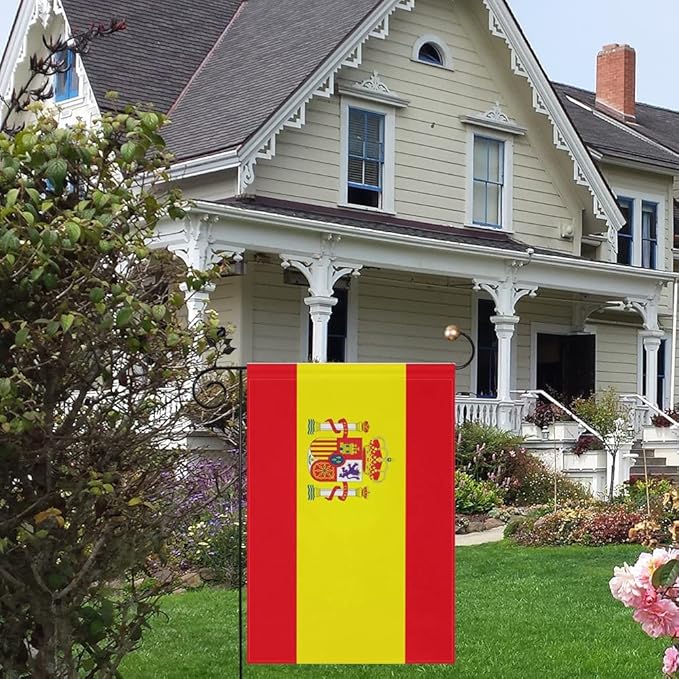 Spain Flag Spanish Flag, Small Spanish Garden Flags for Yard Patio Porch Independence Day Patriotic Festival Outdoor Decorations