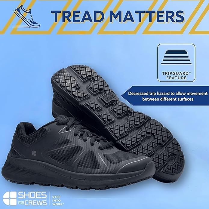 Shoes for Crews Women's Slip-Resistant Work Sneakers - Comfortable, Lightweight, Water-Resistant & Non-Slip Safety Shoes for Women - Ideal for Food Service, Healthcare, Retail & More - Vitality II