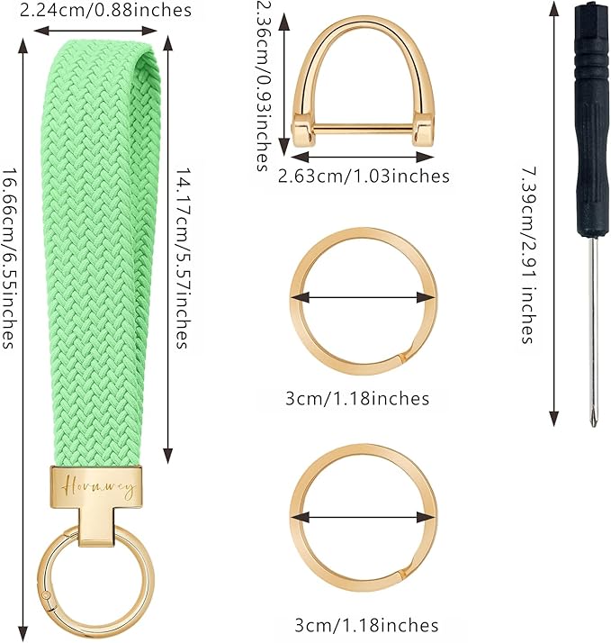 Hovmwey Elastic Wristlet Keychain for Women Men, Cute Car Key Chain, Braided Wrist Strap Lanyard for Keys ID Badges