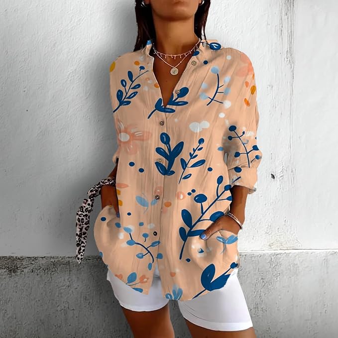 Fashion Summer Shirts Oversized V Neck Basic Vintage Floral Graphic Dressy Button Down Stylish Hawaiian Holiday Outfits