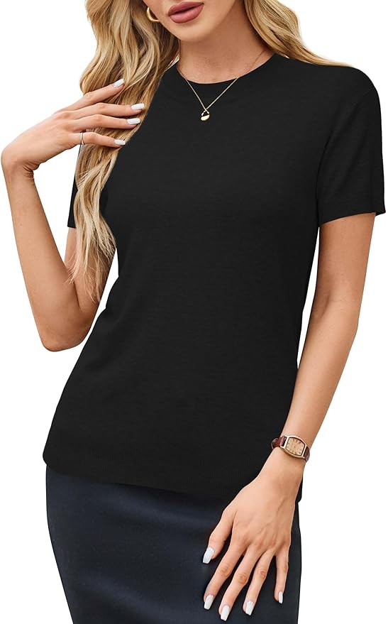 Arach&Cloz Women's Wool Blend Business Casual Essential Fall Layering Pullover Sweaters