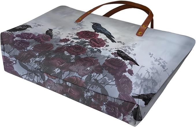 Womens Zip Up Tote Handbag Daisy Print Large Capacity Tote Purse Handbag Big Tote Bag Purse For Work Laptop
