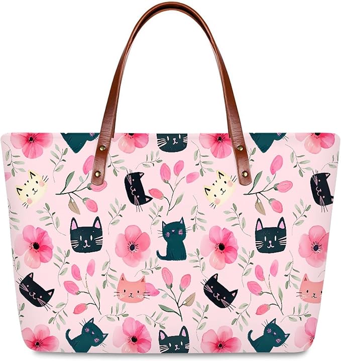 Womens Zip Up Tote Handbag Daisy Print Large Capacity Tote Purse Handbag Big Tote Bag Purse For Work Laptop