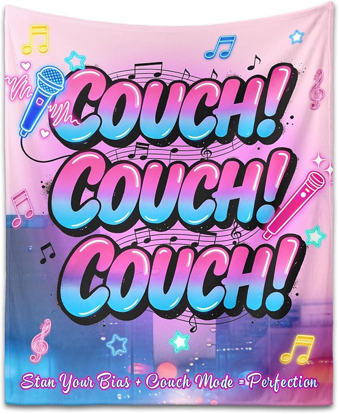 Kpop Couch! Couch! Couch! Gifts Blanket - Ultra-Soft Plush Throw Blanket for Adult, Teen Girls, Music Gifts for Women Friends K-Pop Lovers Merch Stuff, Christmas Birthday Gifts (Pink, 80''x60'')