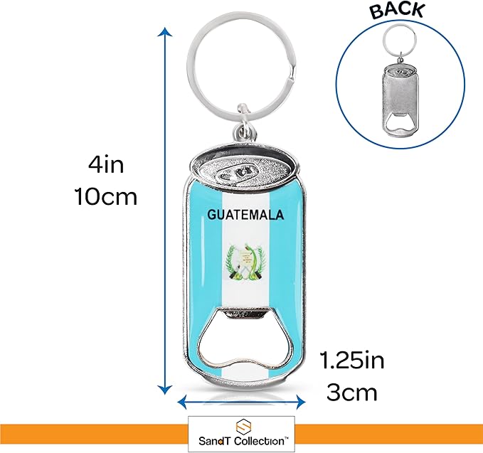 SandT Collection Guatemala- Beer Bottle Opener Keychain - Set of 3 Cans