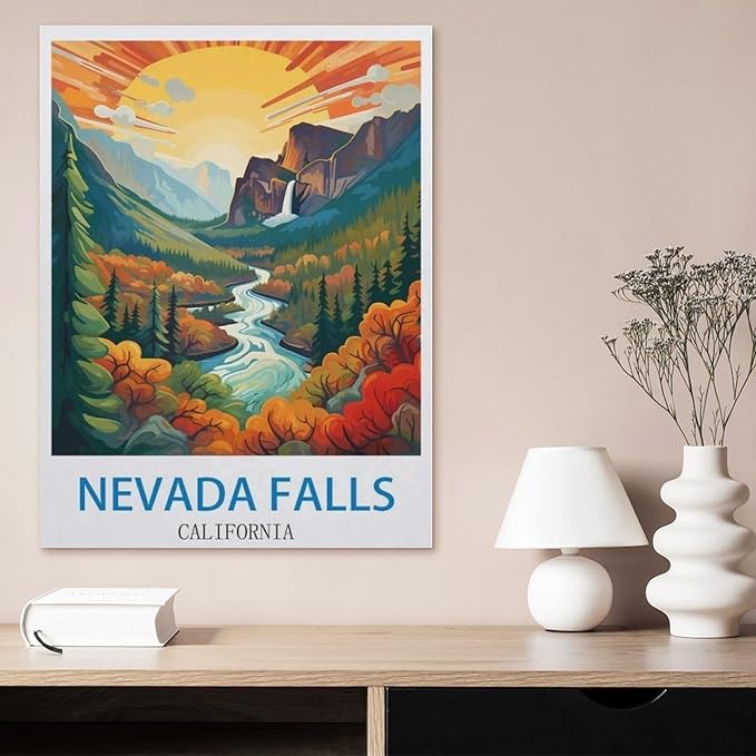 Jigsaw Puzzle 1000 Pieces，Nevada Falls California，Wood Adult Toys Decompression Game（75x50cm）-CL63
