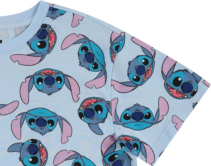 Disney Ladies Lilo and Stitch Shirt - Ladies Classic Lilo and Stitch Tee - Lilo and Stitch Short Sleeve Skimmer Crop Top Tee