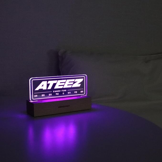 MEMELIGHT at.zee Night Light, Kpop Merchandise, Korean Idol Lamp for Atiny, 7RGB Color, Dimmer, 8.3 x 4.2 x 1.7