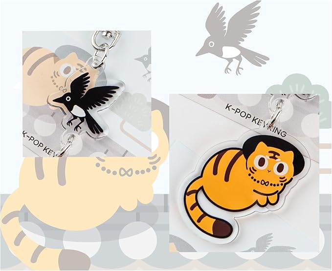 PUBLOG 10PCS Korean Style k music pop Culture Acrylic keyring, bag charm, keychains accessories