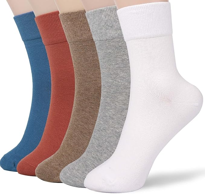 FGZ Women Thin Cotton Socks Soft Cozy Socks Cute Ankle Crew Socks 5 Pairs